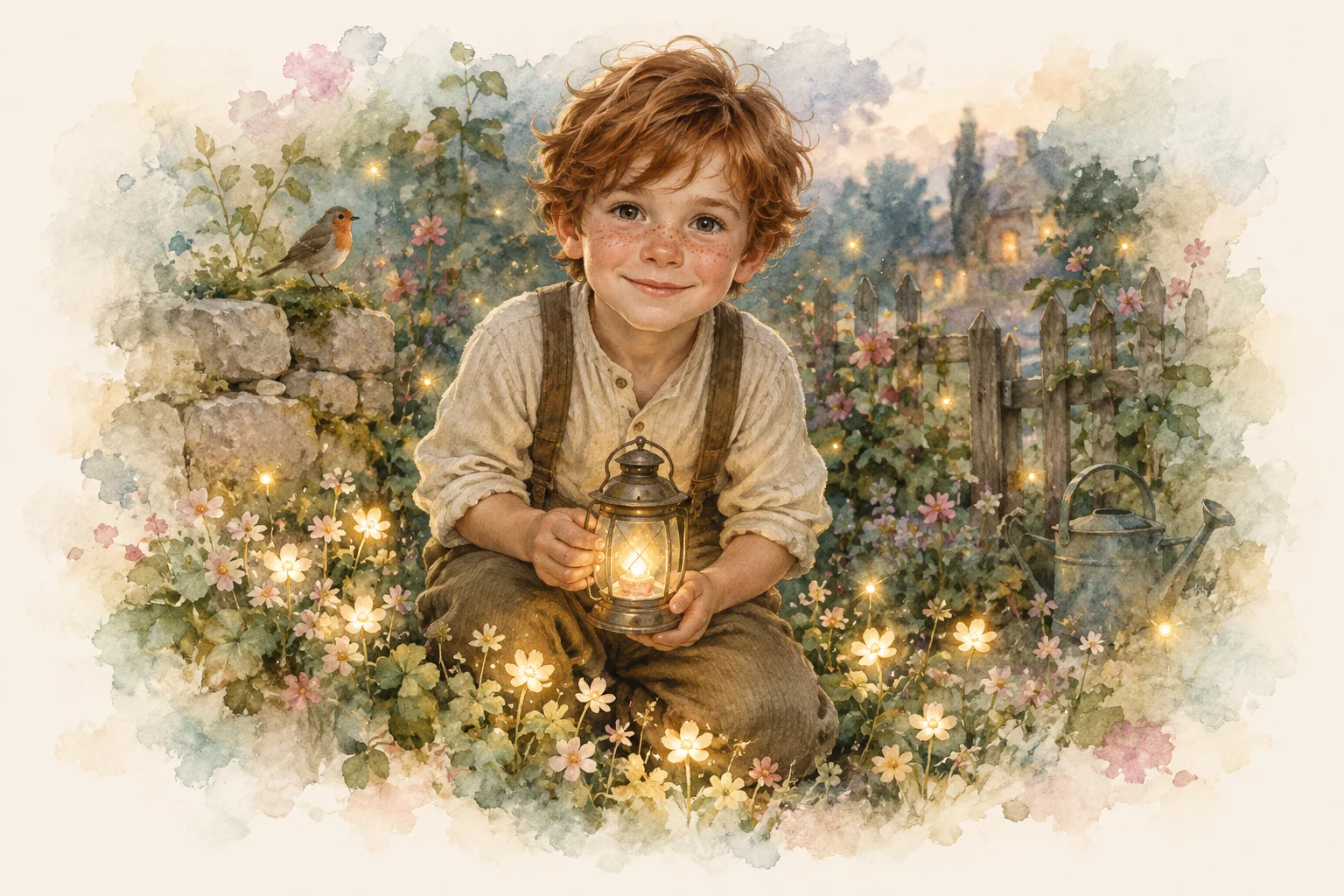 Watercolor illustration accompanying the sample story